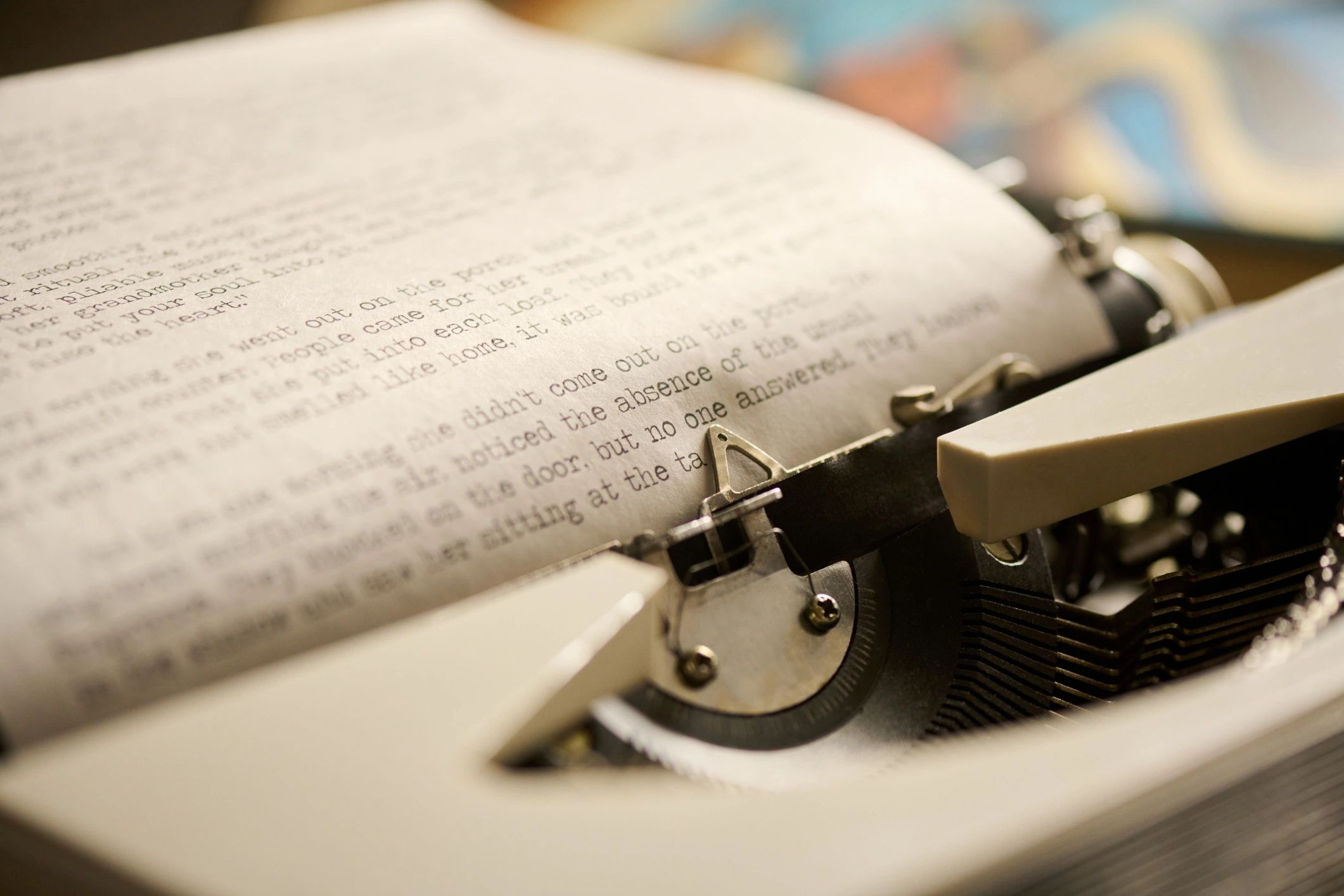 Vintage typewriter and typed document, representing family records